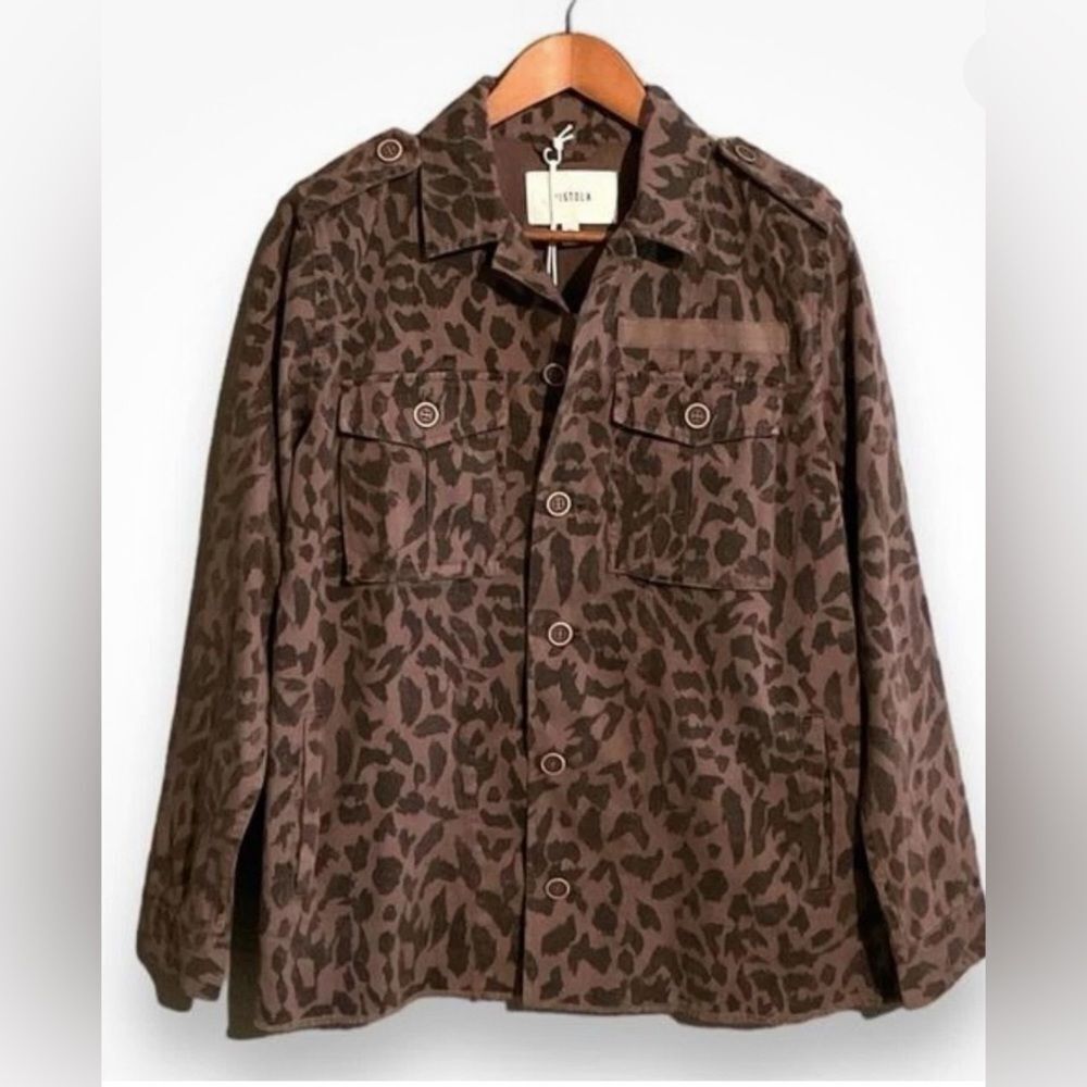 Pistola Leopard Print Cargo Utility Jacket | Animal Print | Chic Streetwear New - Picture 3 of 7